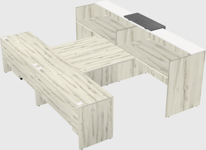 Shared u-shaped reception desks