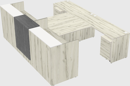 Shared u-shaped reception desks