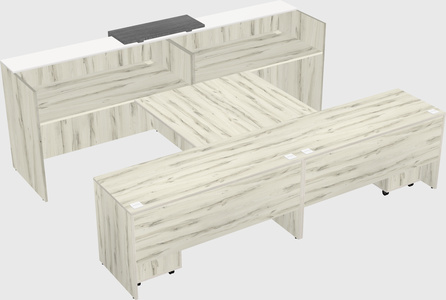 Shared u-shaped reception desks