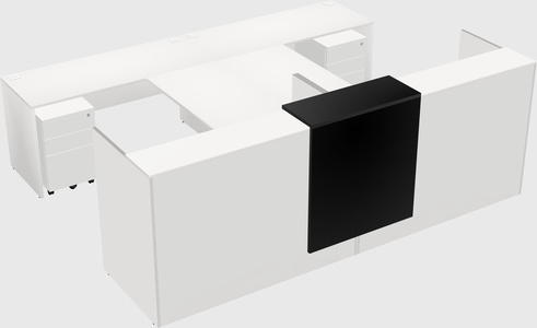 Shared u-shaped reception desks