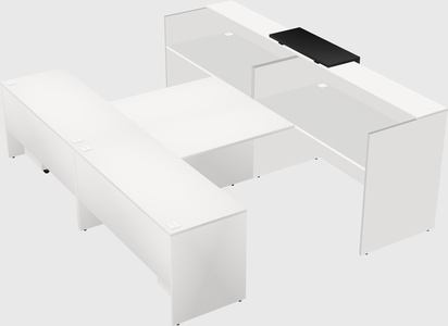 Shared u-shaped reception desks
