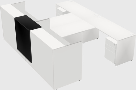 Shared u-shaped reception desks