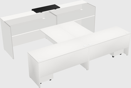 Shared u-shaped reception desks