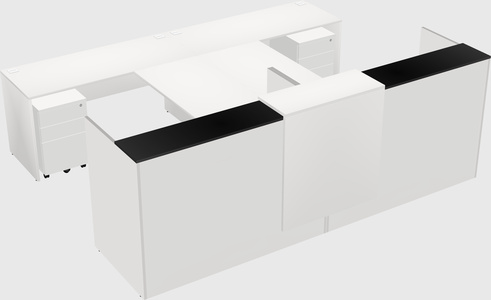 Shared u-shaped reception desks