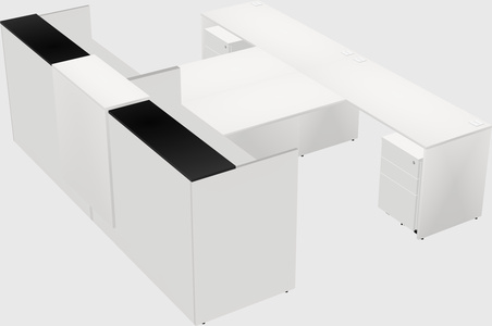 Shared u-shaped reception desks