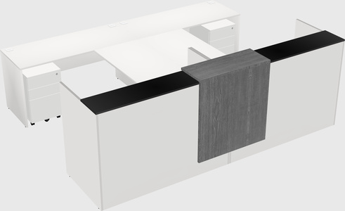 Shared u-shaped reception desks