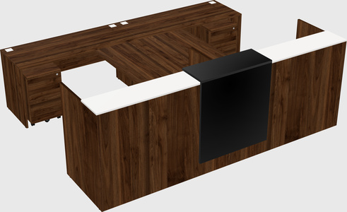 Shared u-shaped reception desks