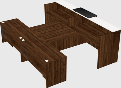 Shared u-shaped reception desks