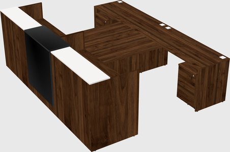 Shared u-shaped reception desks