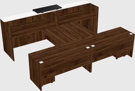 Shared u-shaped reception desks
