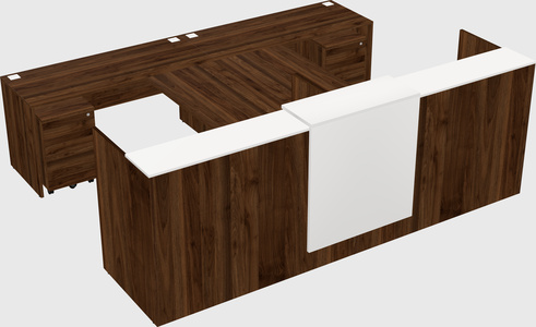 Shared u-shaped reception desks