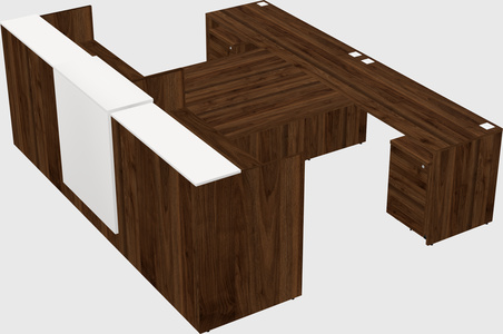 Shared u-shaped reception desks
