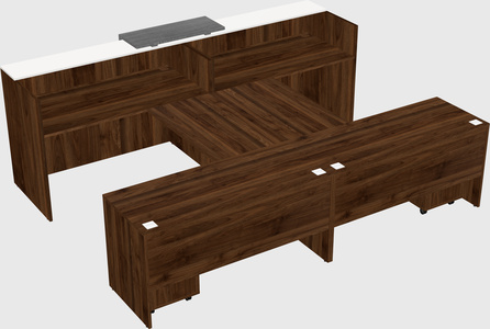 Shared u-shaped reception desks