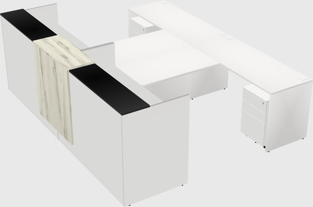 Bureaux d'accueil partagés en u
