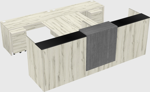 Shared u-shaped reception desks