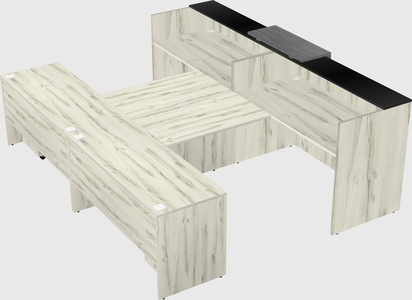 Shared u-shaped reception desks