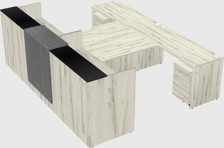 Shared u-shaped reception desks