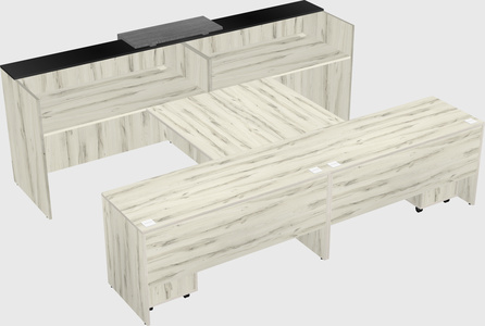 Shared u-shaped reception desks