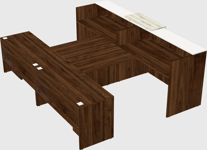 Shared u-shaped reception desks