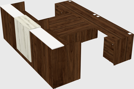 Shared u-shaped reception desks