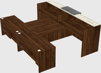 Shared u-shaped reception desks