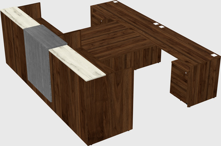 Shared u-shaped reception desks