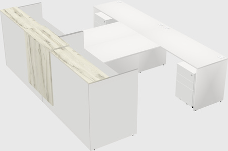 Shared u-shaped reception desks