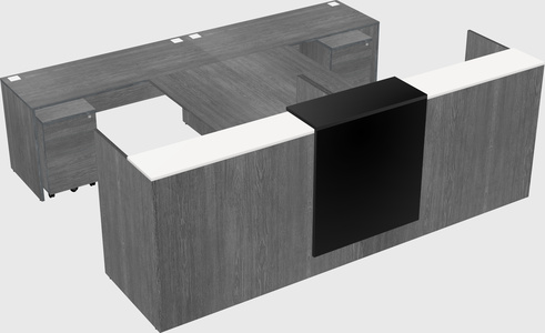 Shared u-shaped reception desks