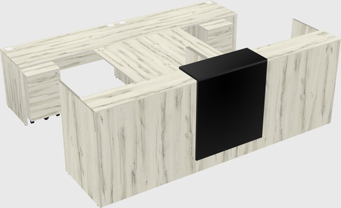 Shared u-shaped reception desks