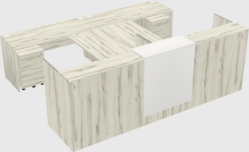 Shared u-shaped reception desks