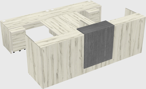 Shared u-shaped reception desks