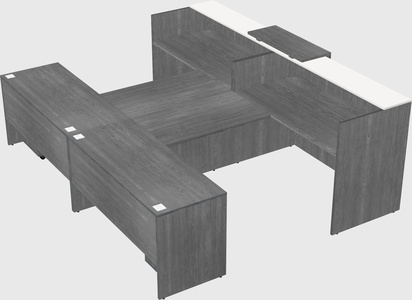 Shared u-shaped reception desks