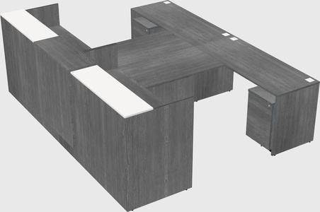 Shared u-shaped reception desks