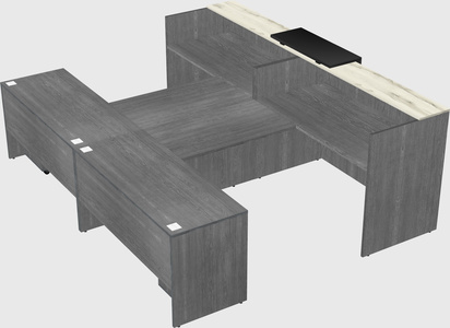 Shared u-shaped reception desks
