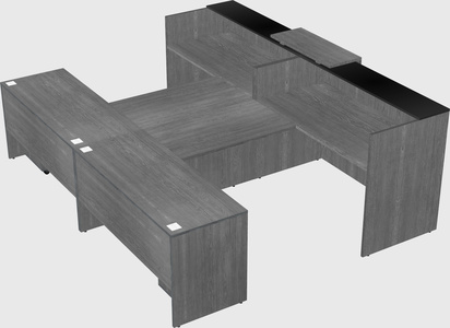 Shared u-shaped reception desks