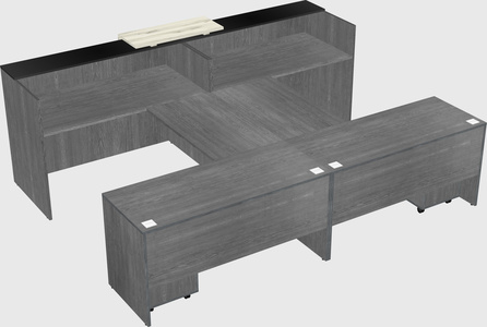 Shared u-shaped reception desks