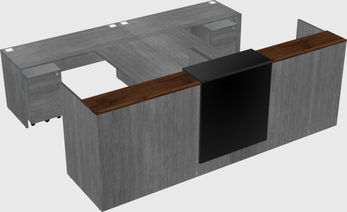 Shared u-shaped reception desks