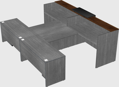 Shared u-shaped reception desks
