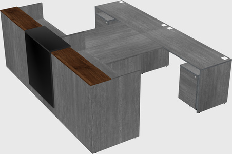 Shared u-shaped reception desks