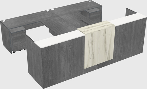 Shared u-shaped reception desks