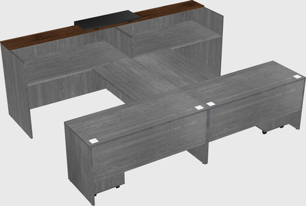 Shared u-shaped reception desks