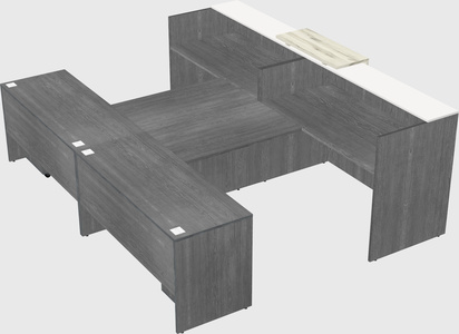 Shared u-shaped reception desks