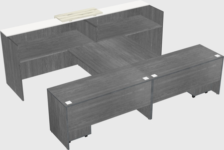 Shared u-shaped reception desks