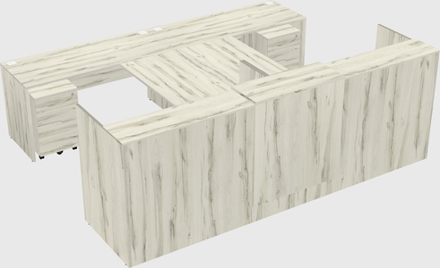 Shared u-shaped reception desks