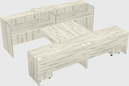Shared u-shaped reception desks