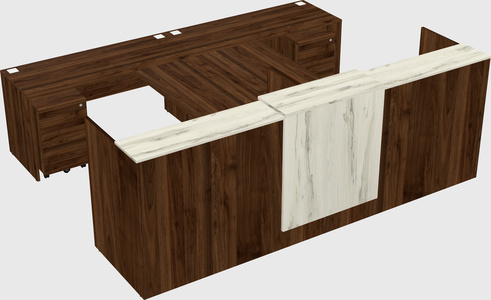 Shared u-shaped reception desks