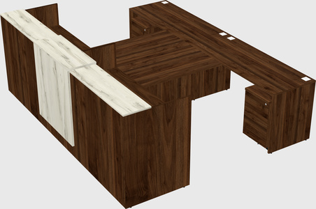 Shared u-shaped reception desks