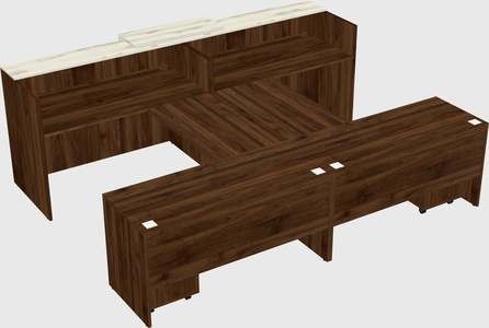 Shared u-shaped reception desks