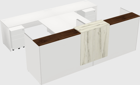 Shared u-shaped reception desks