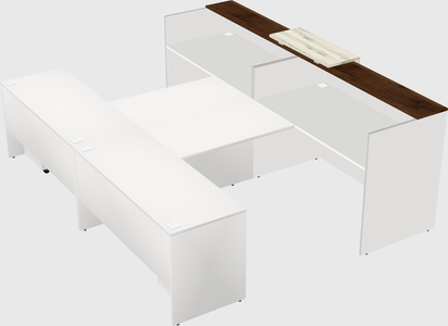Shared u-shaped reception desks
